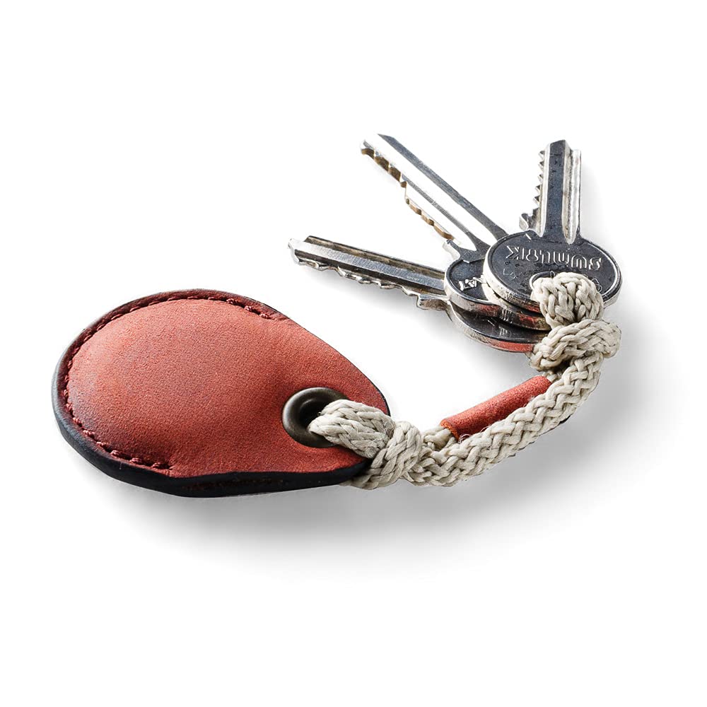 Leder AirTag Halter/Etui, Schlüsselanhänger, Fragola Red, Schlüsselschleife Handgefertigter Taschenanhänger Air Tag Cover Haustier, Fahrrad, Gepäck, Hülle für Schlüssel, Crazy Horse Craft