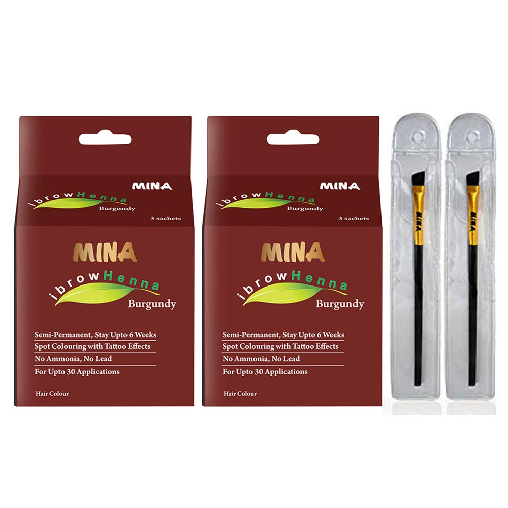 MINAibrow Regular Pack with Free Mina ibrow brush tangled (Burgundy)