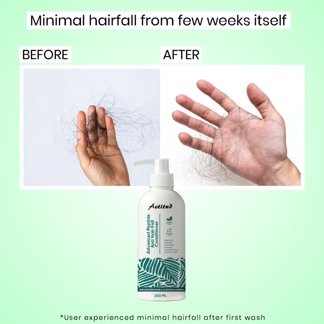 Actitud Advanced Peptide Anti Hairfall Conditioner - Rice Water, Rosemary, Capilia Longa, Hyaluronic Acid & Caffeine-For Women & Men Hair Conditioner for Frizzy Hair 200ml - Image 3