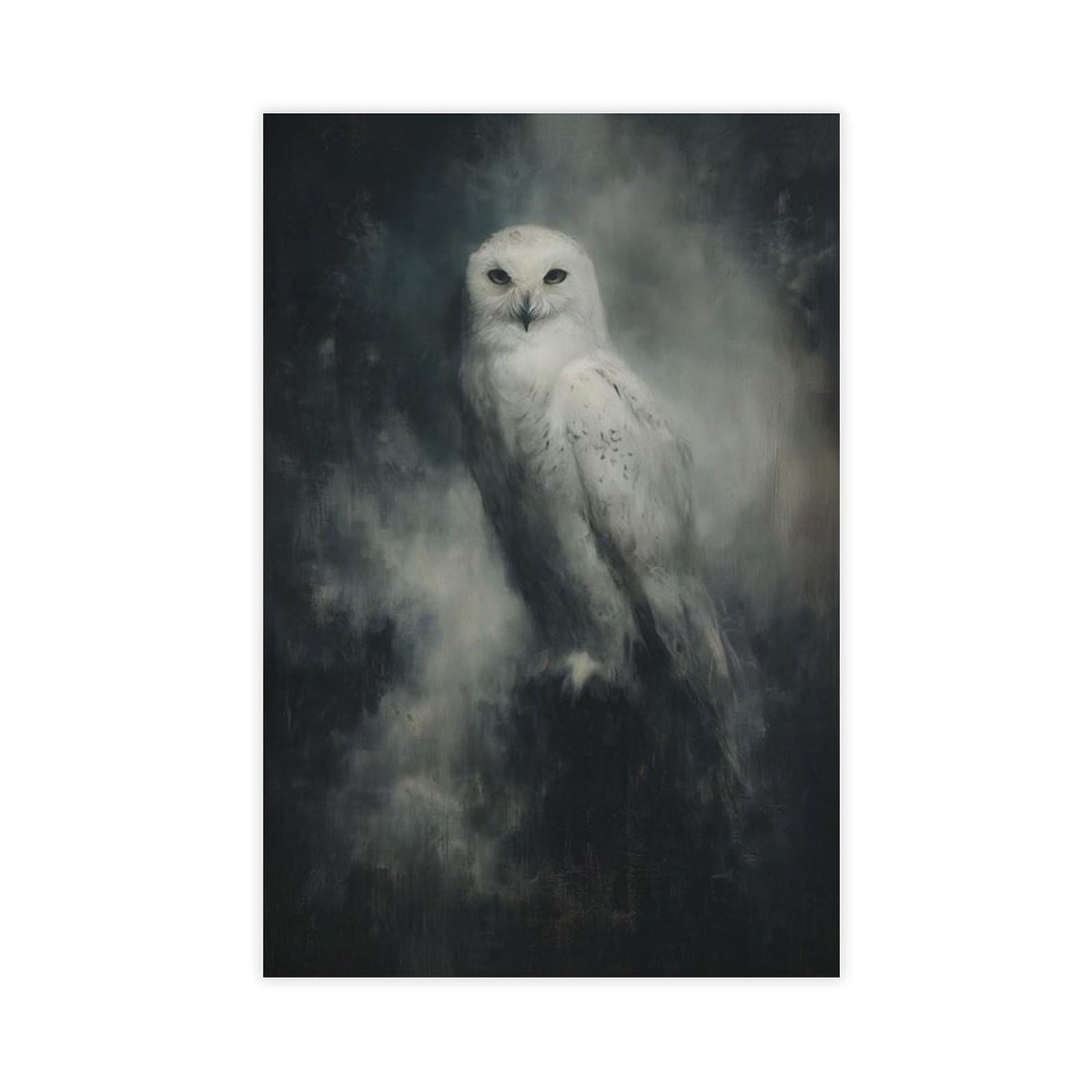 HOHHMY Snowy Owl Poster Canvas Poster for Dorm Room Decor Gift
