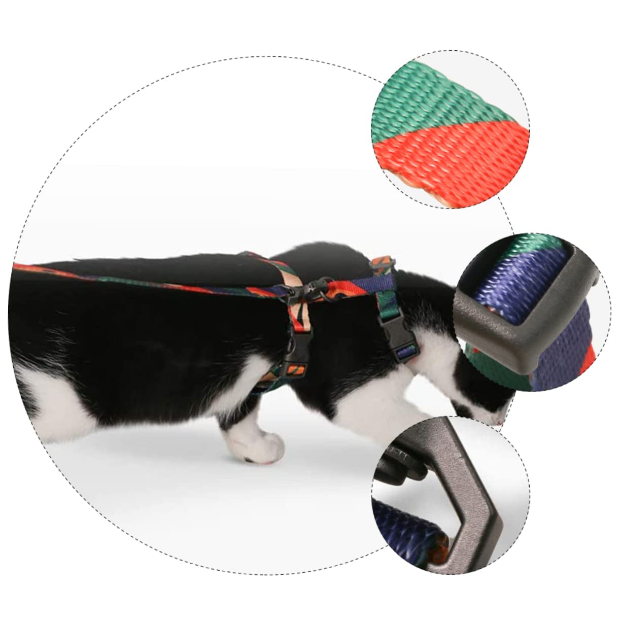 3pezzi Pettorina e Guinzaglio Per Gatti Shaped Materiale Traspirante Sicura e Confortevole Per Passeggiate All Aperto Colori Variabili