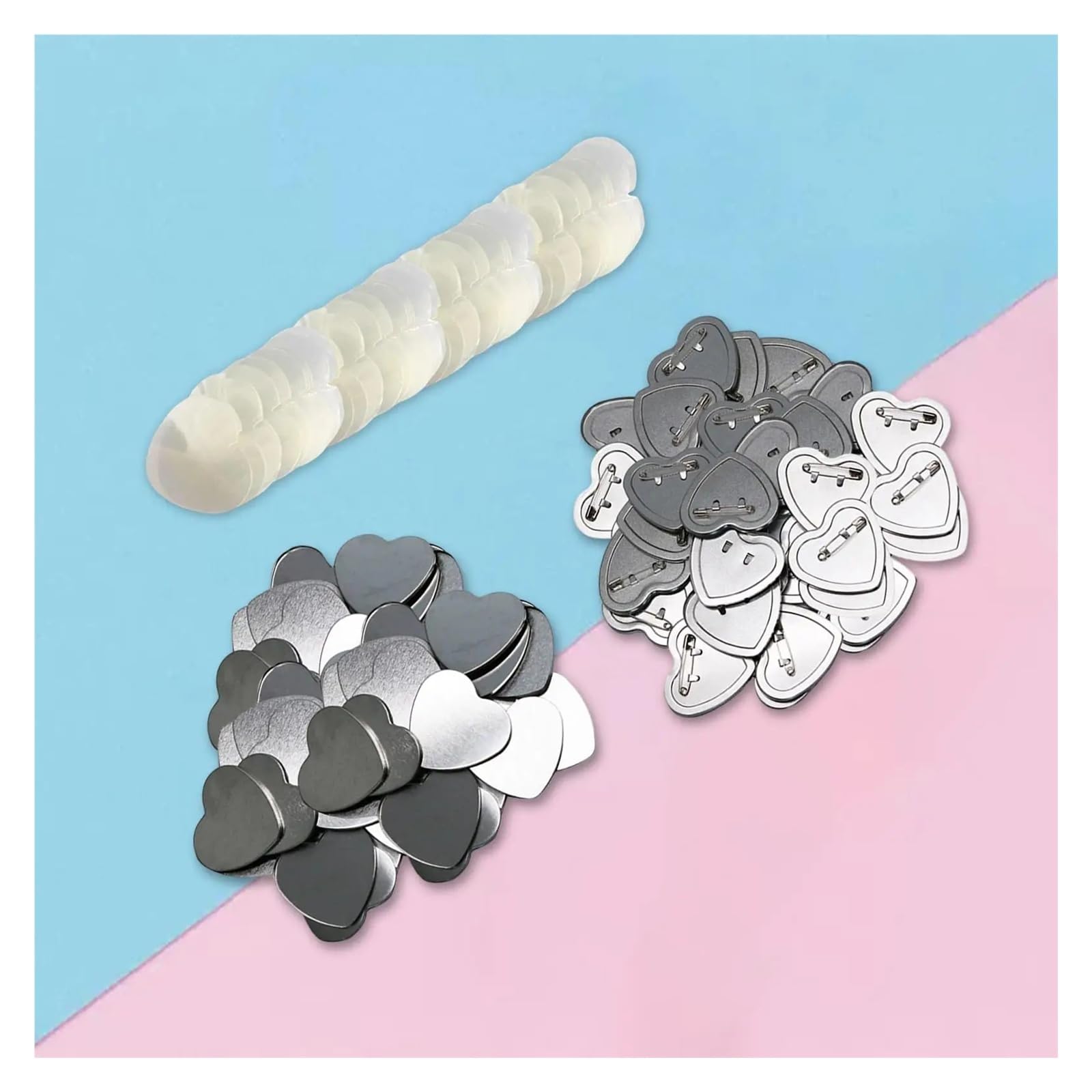 100 set di spille vuote, a forma di cuore for macchine for la produzione di spille, spille vuote, spille vuote Insiemi sufficienti