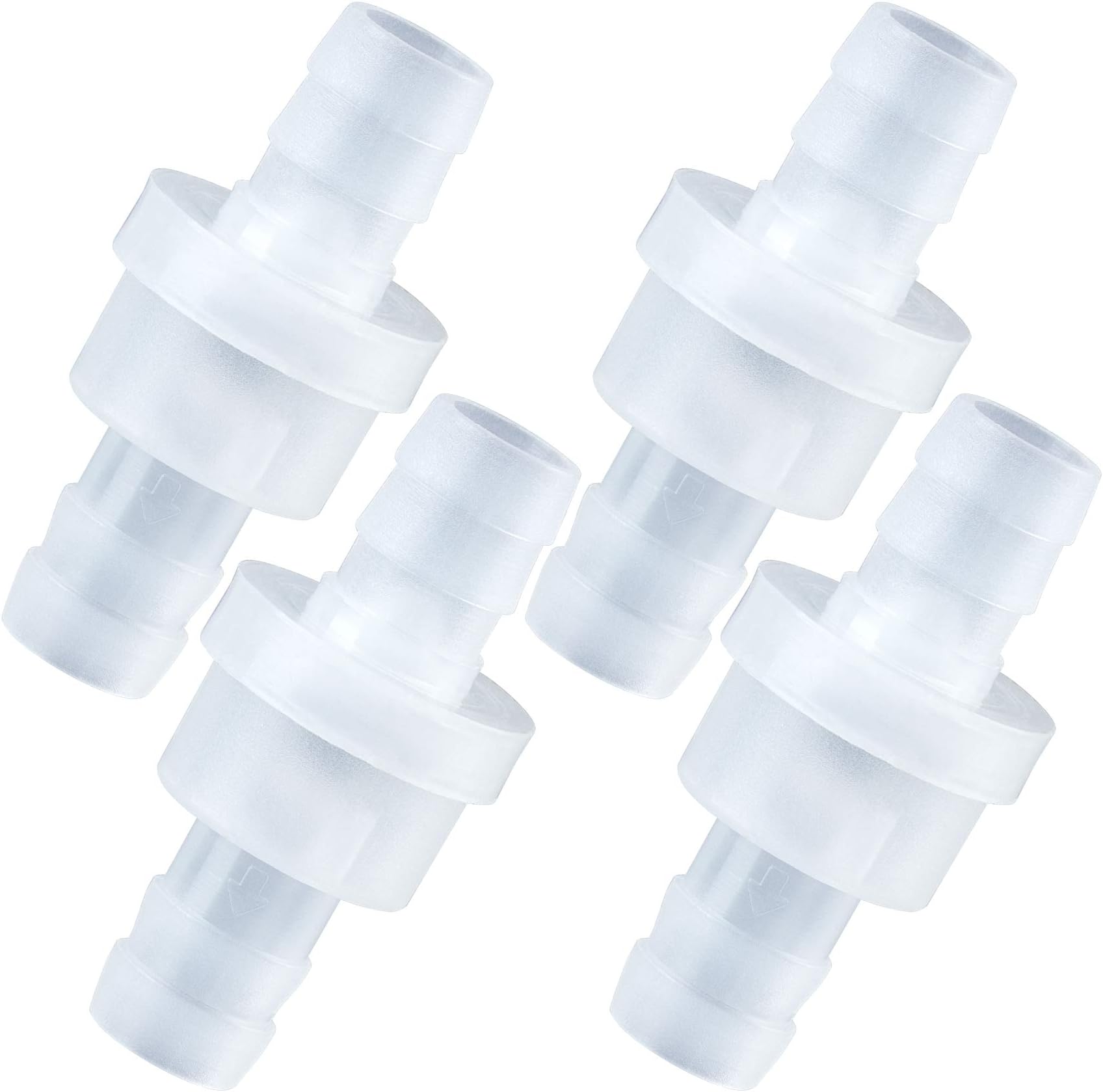 PAGOW 3/8 Inch 10mm Check Valve, 4pcs PVDF ABS Plug-in One-Way Air stops Check Valve for Oil Water Gases Liquid Micro Diaphragm Air Intake Feed