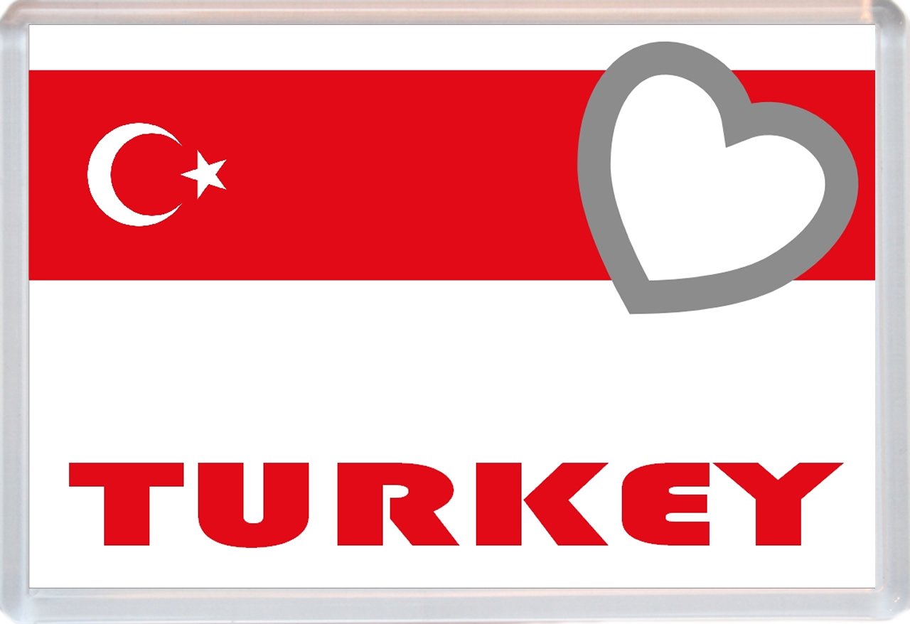 Turkey Flag - Love Turkish Town & Cities & Holiday Resorts - Jumbo Fridge Magnet