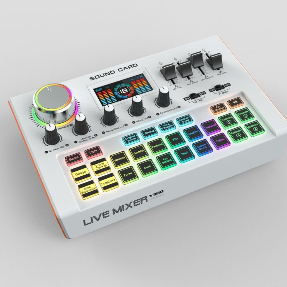 Tarjeta de Sonido Externa Mezcladora de Audio para Transmisión en de Música.