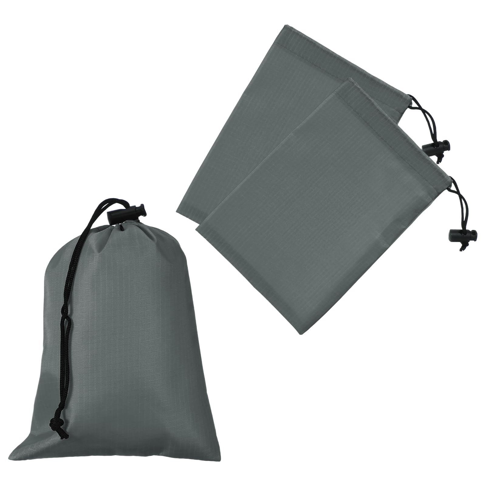 YELARXI Drawstring Bag with Toggle, Stuff Sack String Waterproof Travel Storage Bags Cinch Stuff Pouch 6" x 8" & 3 Pack & Dark Gray -Fitting for (Gym/Traveling/Hiking/Yoga/Office/Shoes)