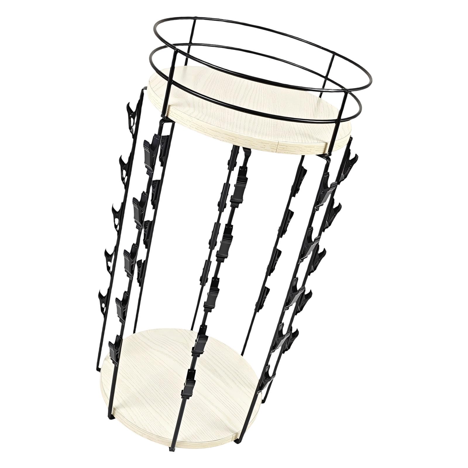 Stylish Rotating Rack Metal Base Smooth Movement Holds Various Items Securely Easy Clean Rotating Rack