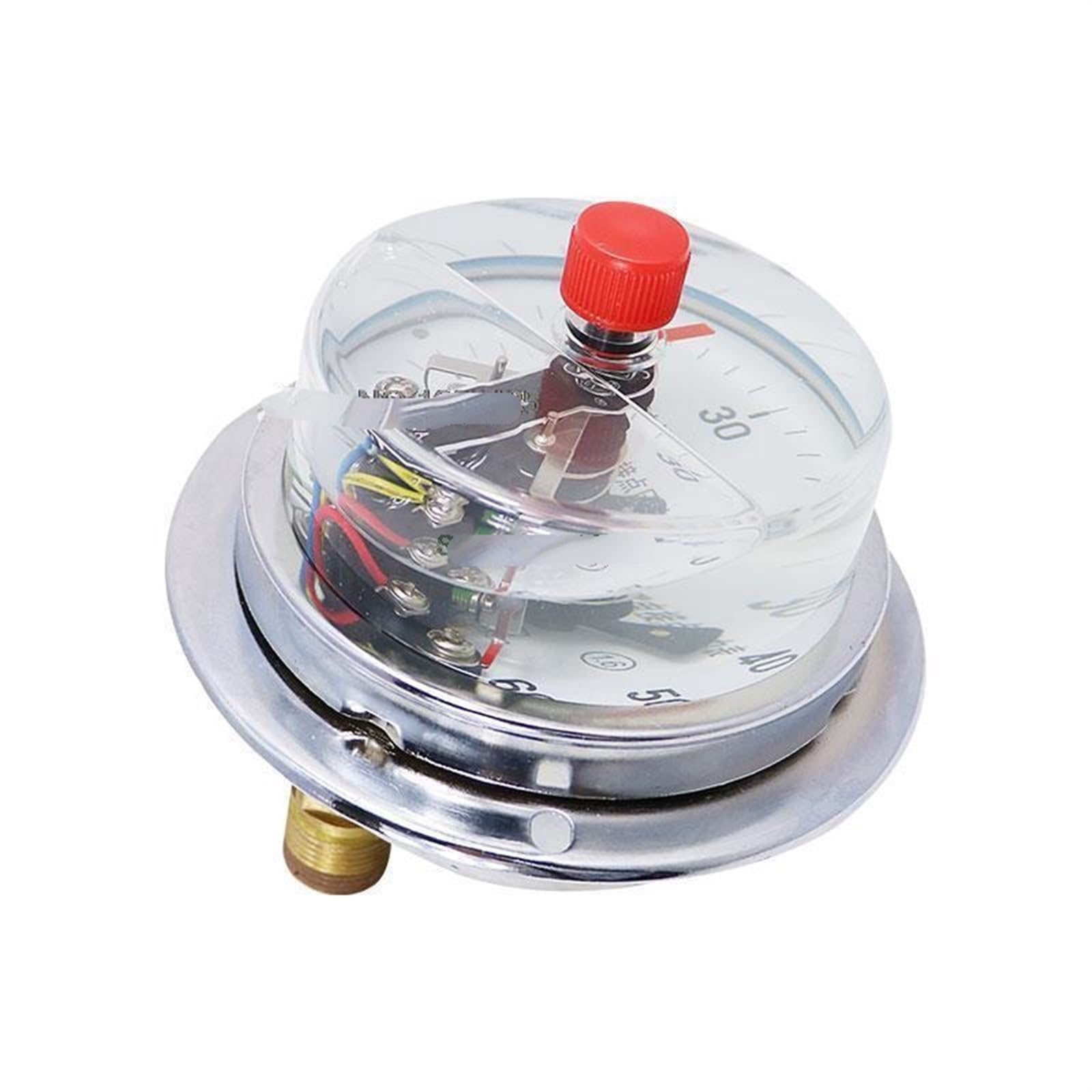 Druckmessgerät, 60 mm, stoßfest, elektrischer Kontakt, axiale Bandkante, YNXC60ZT, magnetische Hilfe, 30 VA, oberer und unterer Grenzkontrolldruck (0 – 60 MPa)