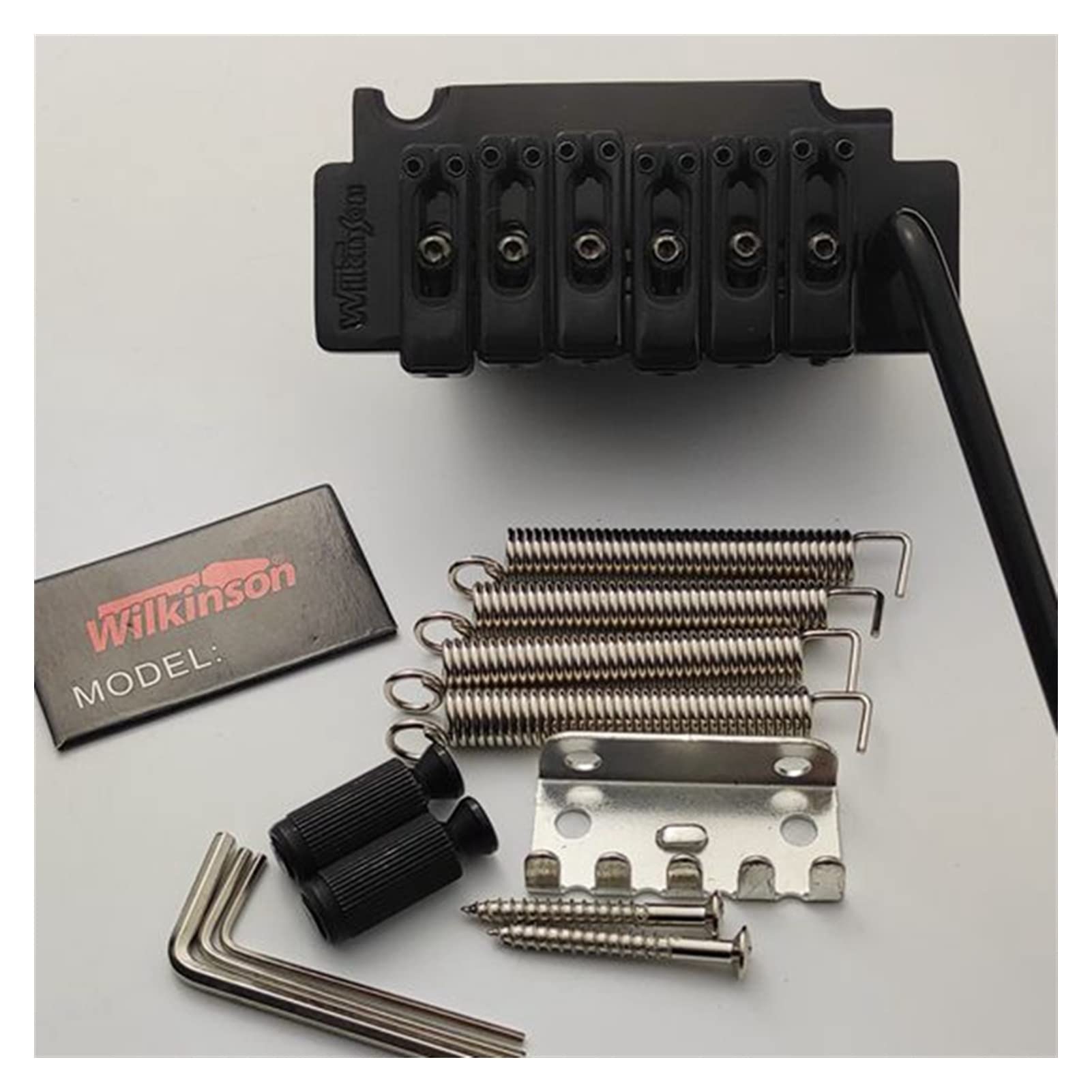 Parti di ricambio chitarra Guita Tremolo Bridge Con Selle In Raso Abbinata In Nero, Oro O Cromo (Color : Black)