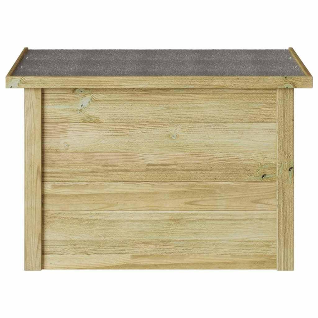 Aufbewahrungsbox Natur aus imprägniertem Kiefernholz 80 x 44,5 x 57,5 cm mit viel Stauraum, für Garten, Terrasse, Balkon und Wohnzimmer, vielseitige Lagerbox für Kissen und Werkzeuge