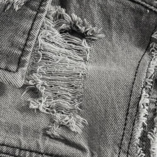 Denim Vest Men Ripped Distressed Destroyed Washed Western Sleeveless Button Down Jean Vest4