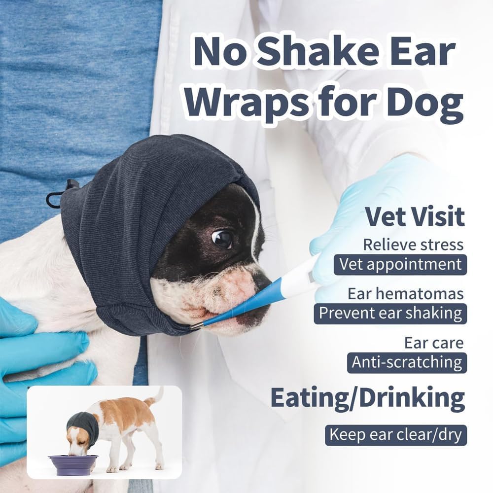 Copricapo Calmante Avvolgente Protettivo Orecchie Cani Antistress Traspirante Regolabile Fascia Elastica Animali Domestici