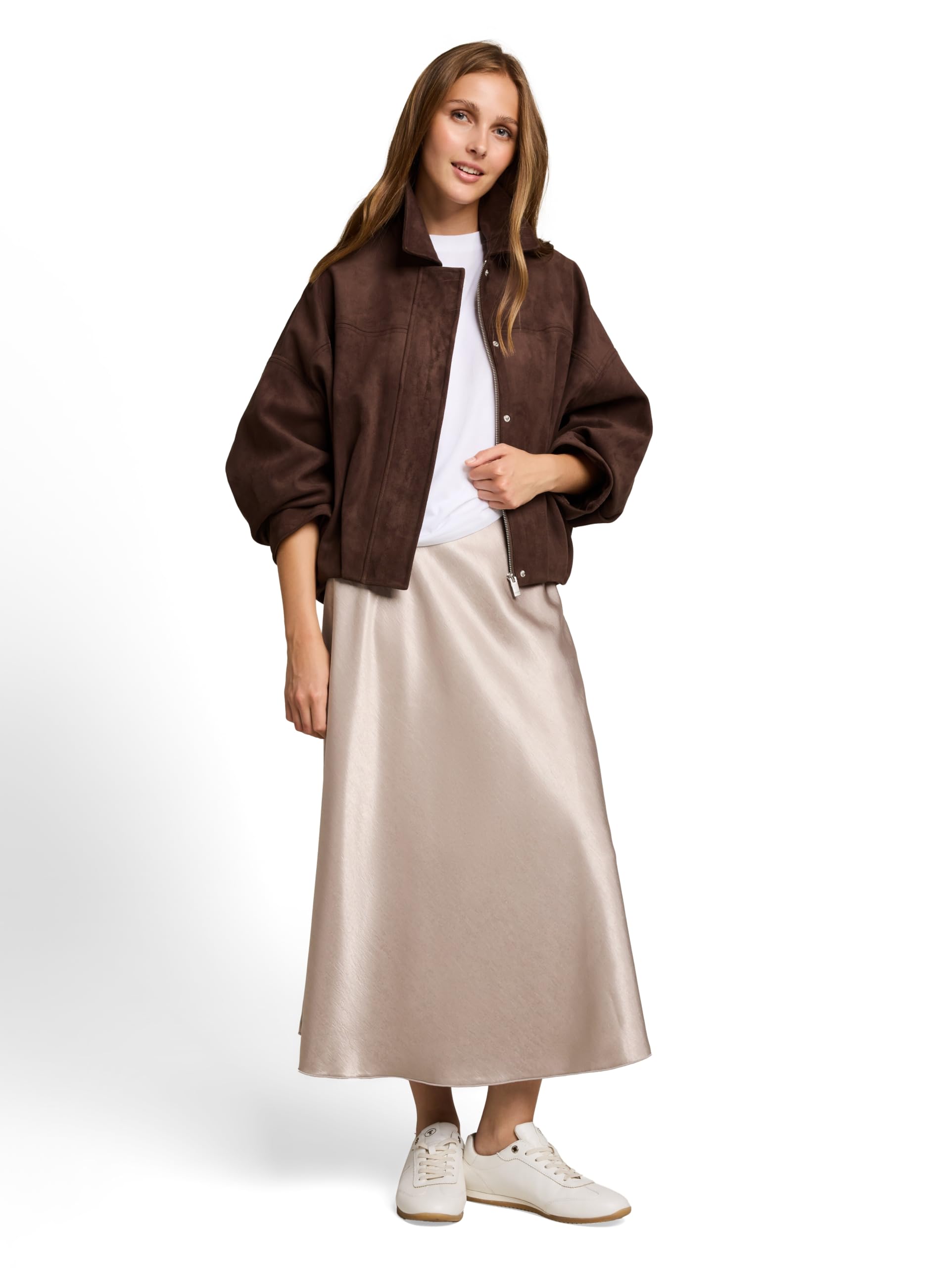 Tom Tailor Damen 1053092 Lederjacke aus Kunstwildleder (1er Pack)