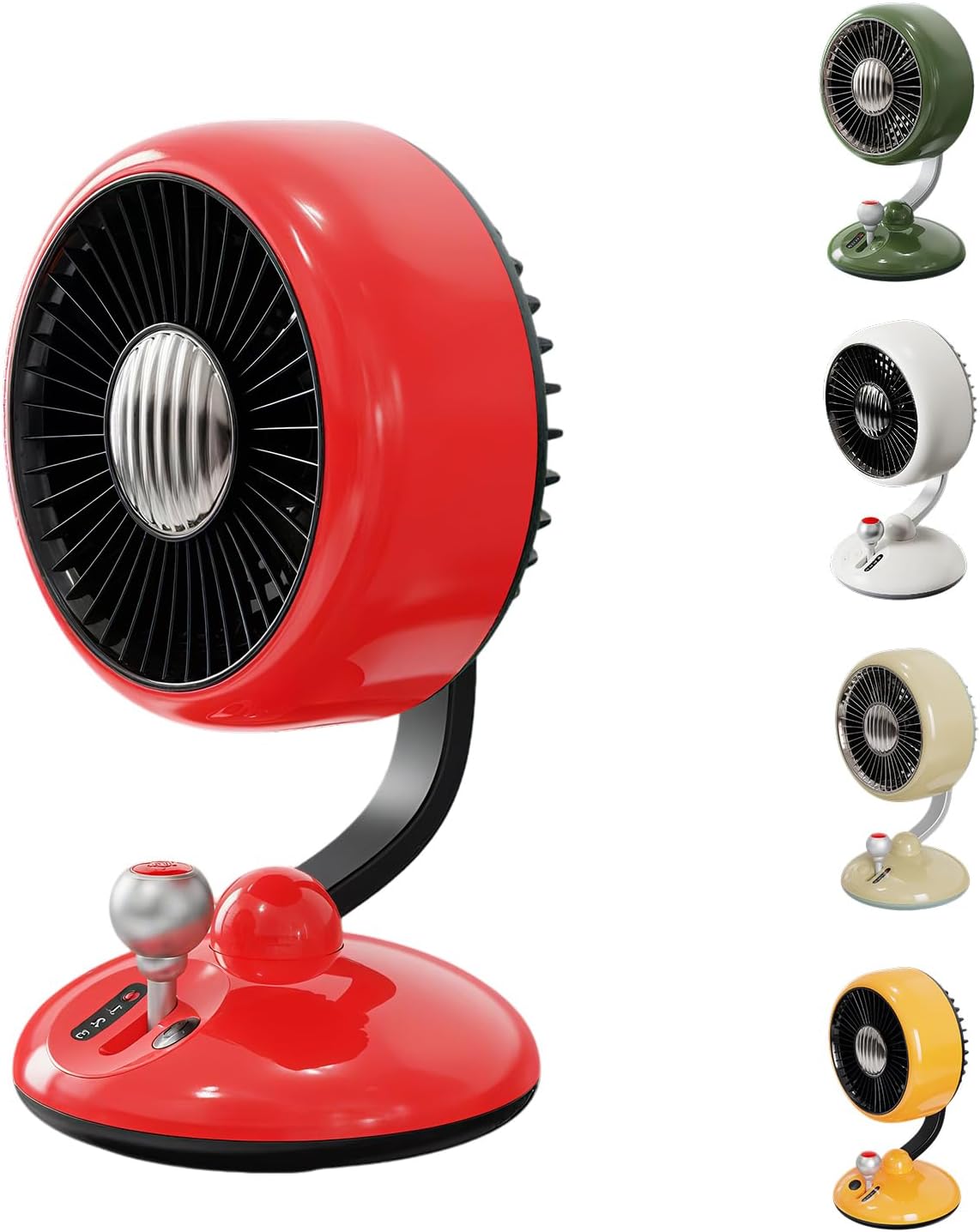 Desk Fan with Night Light, 9 Inch Air Circulator Fan with 3 Speed, 45° Tilt, 120° Oscillation, Quiet Table Fan for Bedroom, Office, Indoor, Camping Tent, RV, Outdoor (Yellow)