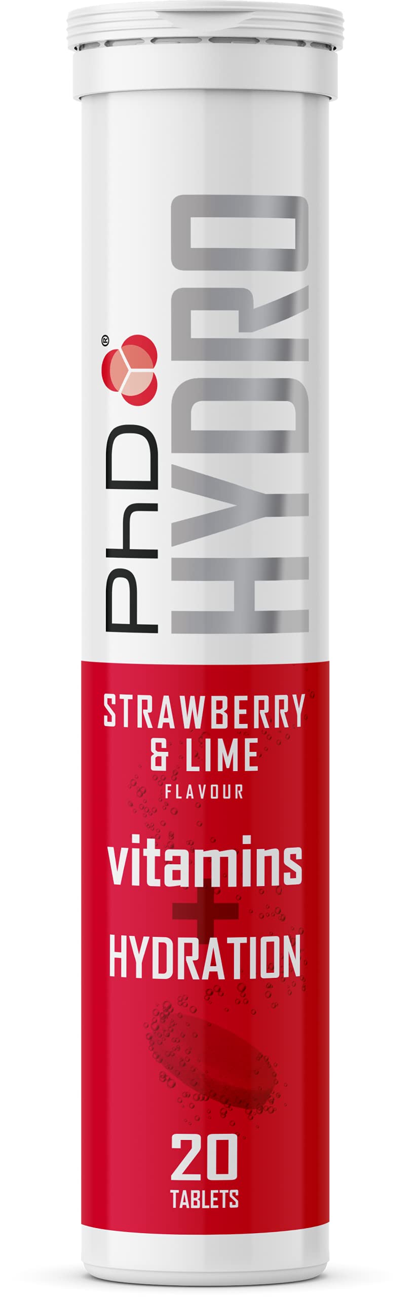 PhD Nutrition | Hydro Effervescent Tablets - Immunity Support - 5 Key Electrolytes, Vitamin B1, B2, & B6 with Added Green Tea Extract | Supports Healthy Immune System | Strawberry & Lime | X20