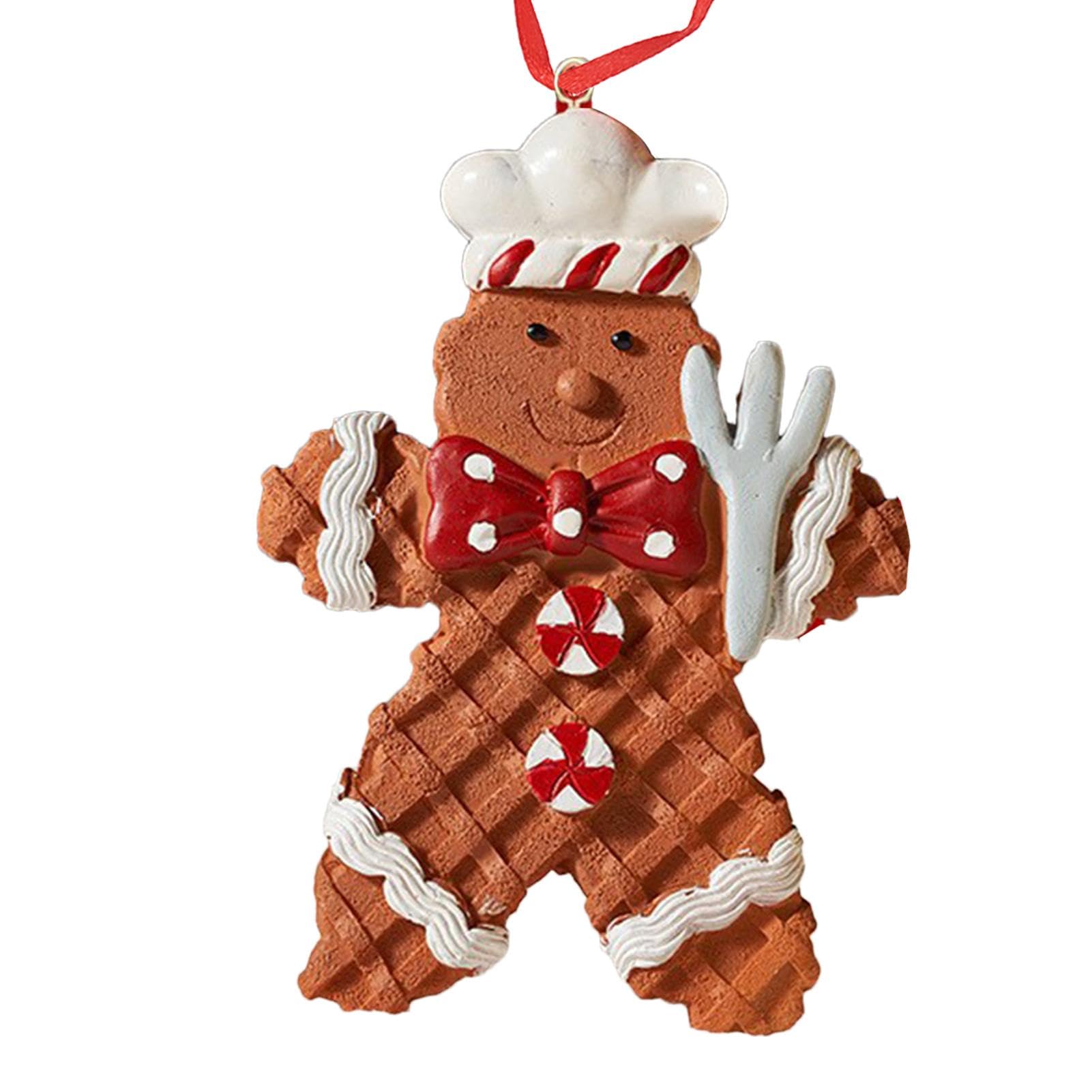 Adornos de hombre de jengibre, figuras de árbol de Navidad, adornos de árbol de resina, bonita decoración de Navidad, decoración de balcón de vacaciones, decoración de árbol de jengibre, decoración de