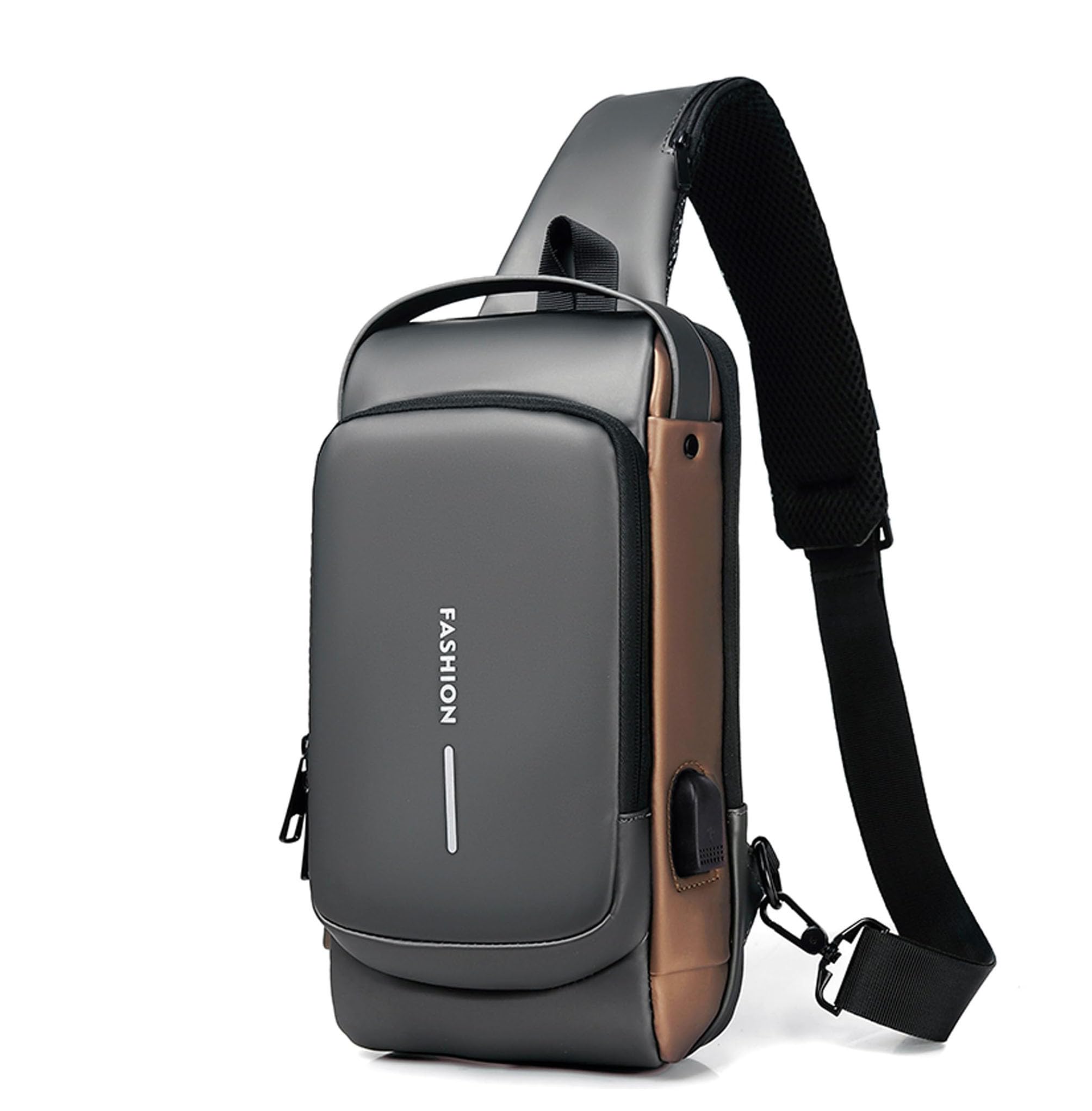 LBOYLOVEAnti theft Crossbody Sling bag,Shoulder Backpack, Waterproof and Anti-Theft Leisure Motorcycle Chest Bag for Both Men And Women, with a Usb Charging Port, Suitable for Hiking