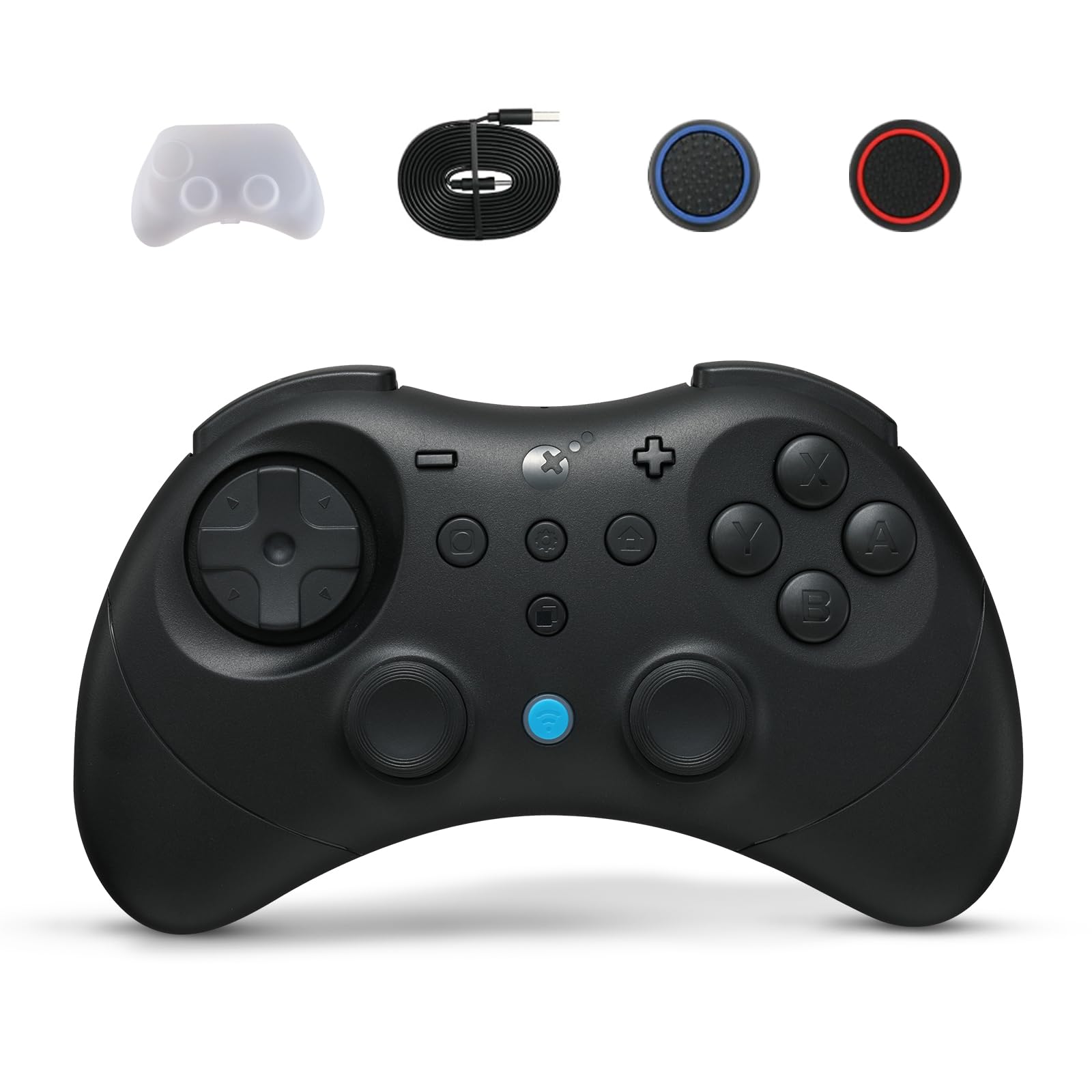 GuliKit Elves 2 Pro Mando Inalámbrico para Switch 1/2, PC, Android, iOS, Joysticks de Efecto Hall, Rotary Rumble, Giroscopio de 6 ejes, 20 Horas de Autonomía, D-Pad (Negro)