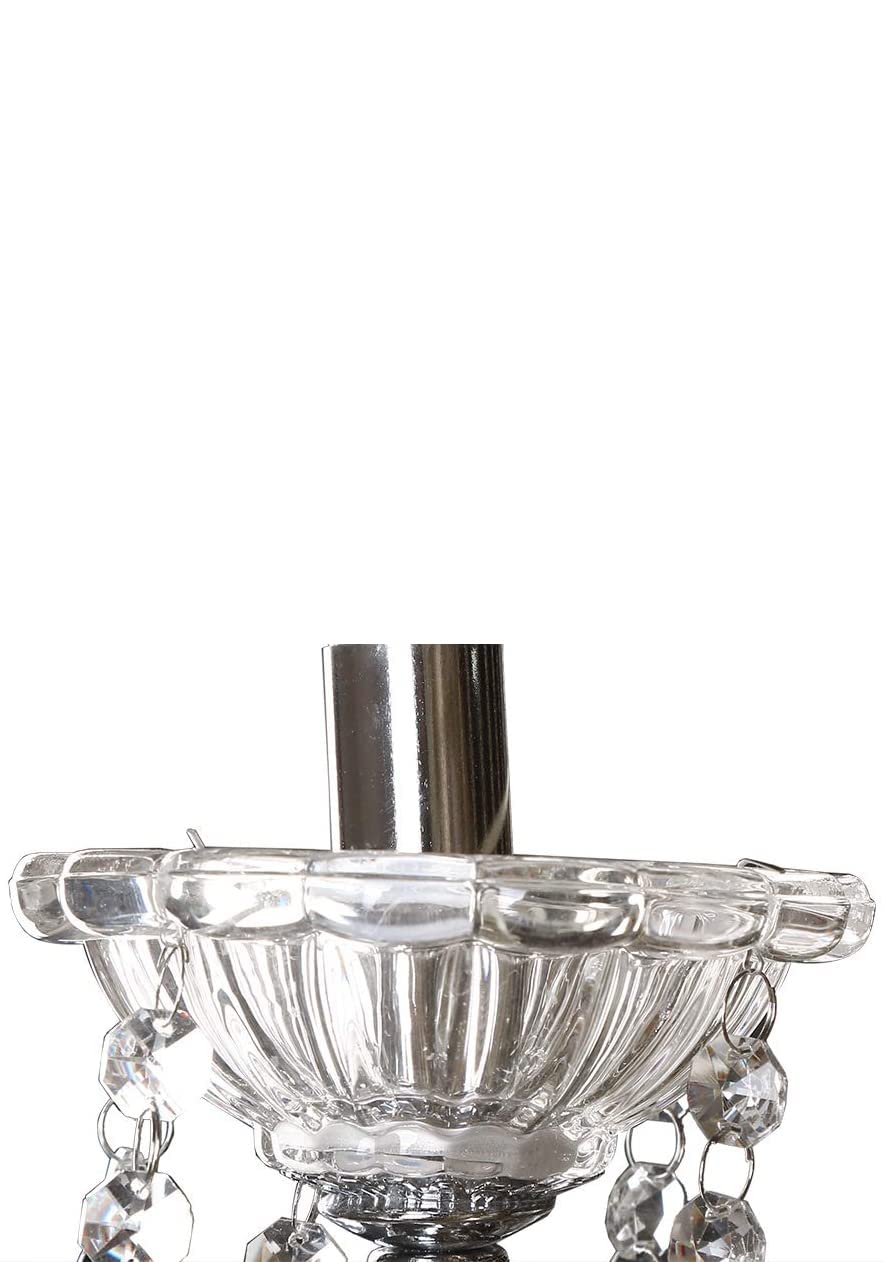 Applique da parete 2 braccia attacco piccolo E14 argento classico vetro con cristalli lampada vintage incluso 2 lampadine candela luce fredda