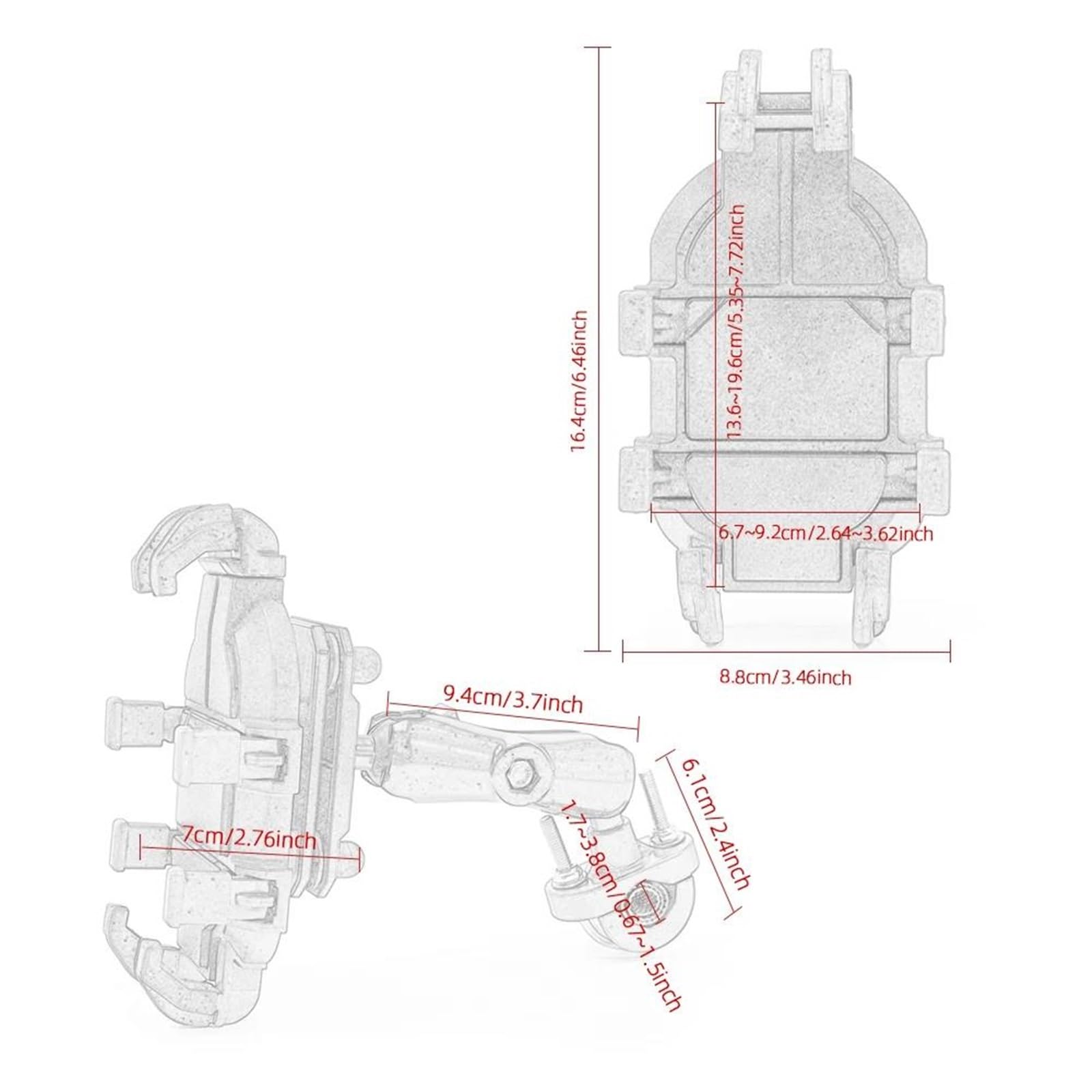 Soporte Móvil Bicicleta para YZF para R6 2006-2017 para R1 Soporte para Teléfono De Motocicleta Soporte para Manillar De Motocicleta Soporte De Navegación GPS Soporte Teléfono Bici