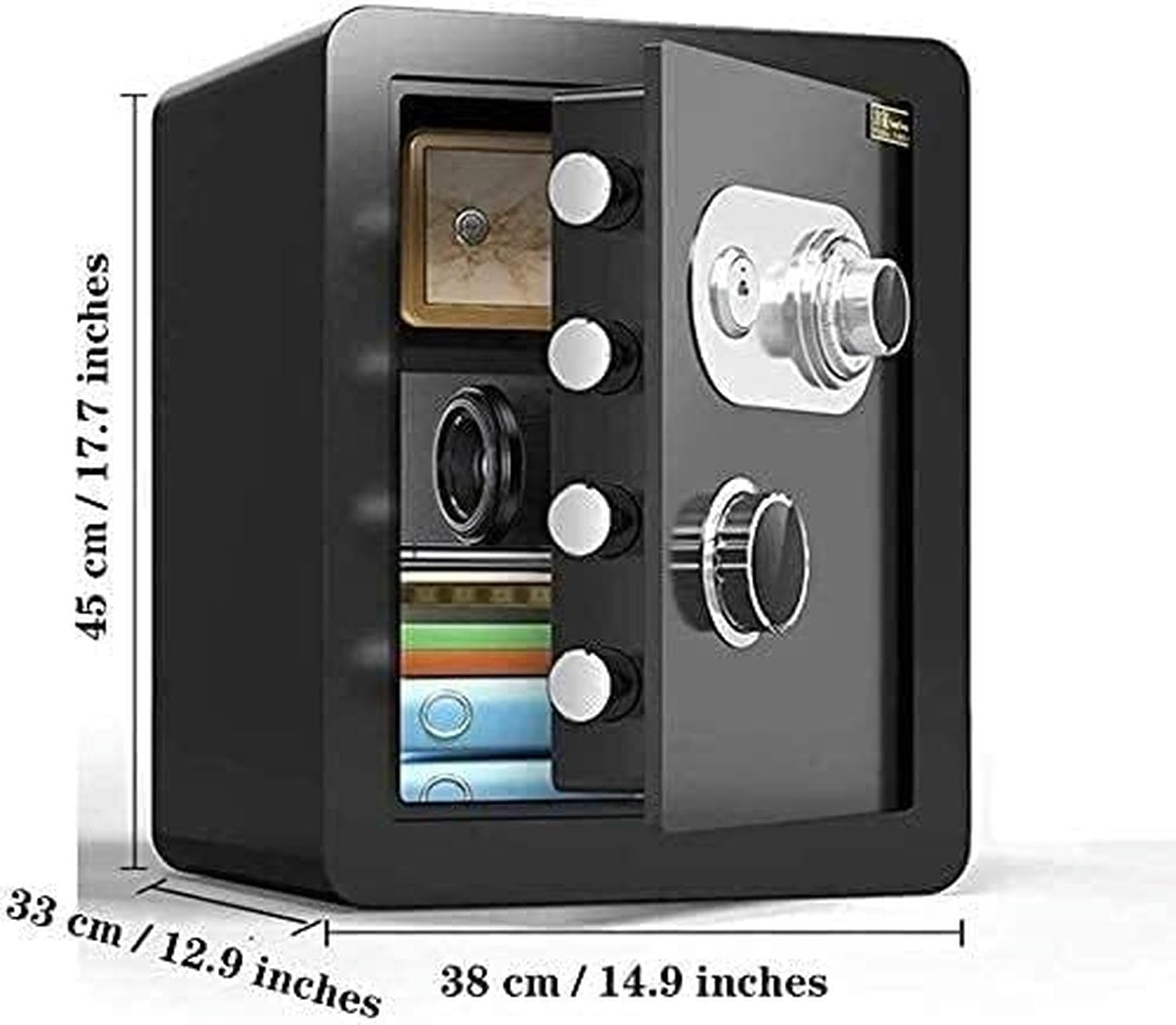 Fireproof Waterproof Safes and Money Box, Security Boxes for Home, Cabinet Safes, Home Safes, Mechanical Combination Lock, Steel Mechanical Anti-Theft Password Key Password