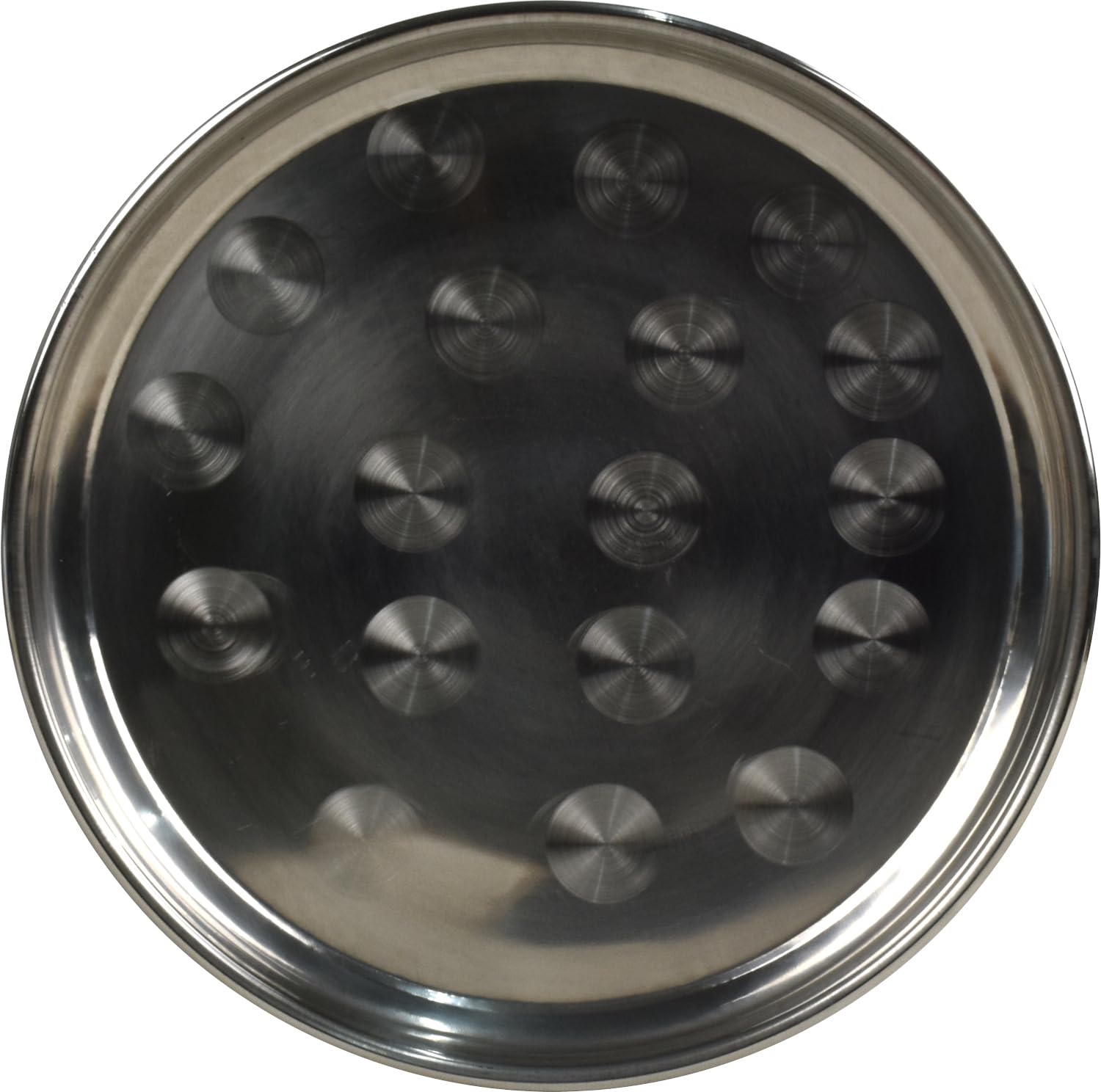 Sterling Ventures Silver Finishing 35Cm Round Stainless Steel Serving Tray Display Food & Fruits Party Pub Club Restaurant Home Barbecue Tray Full Surface Mirror Polished Dishwasher Safe (Silver Finishing 35Cm)
