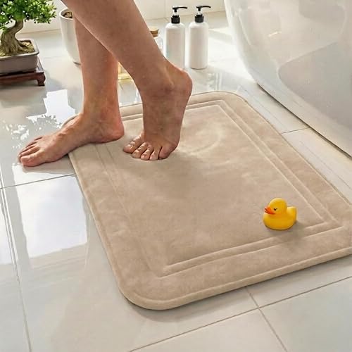 Miniatura 7 de ITSOFT Tapete de baño de espuma viscoelástica de 59x23, antideslizante, lavable a máquina, tapetes de secado rápido y absorbente, tapetes de baño