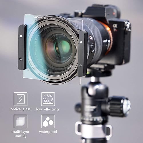 Miniatura 6 de K&amp;F Concept 3.937x3.937 in Square Black Diffuison 14 Filtro de efecto 28 capas multicapa Dream Cinematic Effect Filter para lente de cámara