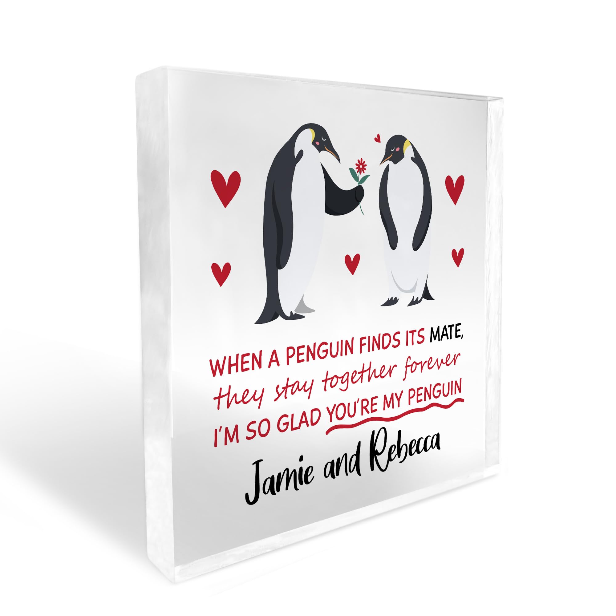 Red Ocean Valentines Gift For Couple Penguin Gifts for Her Him PERSONALISED Gifts For Girlfriend Boyfriend Wife Husband Anniversary Birthday Gifts