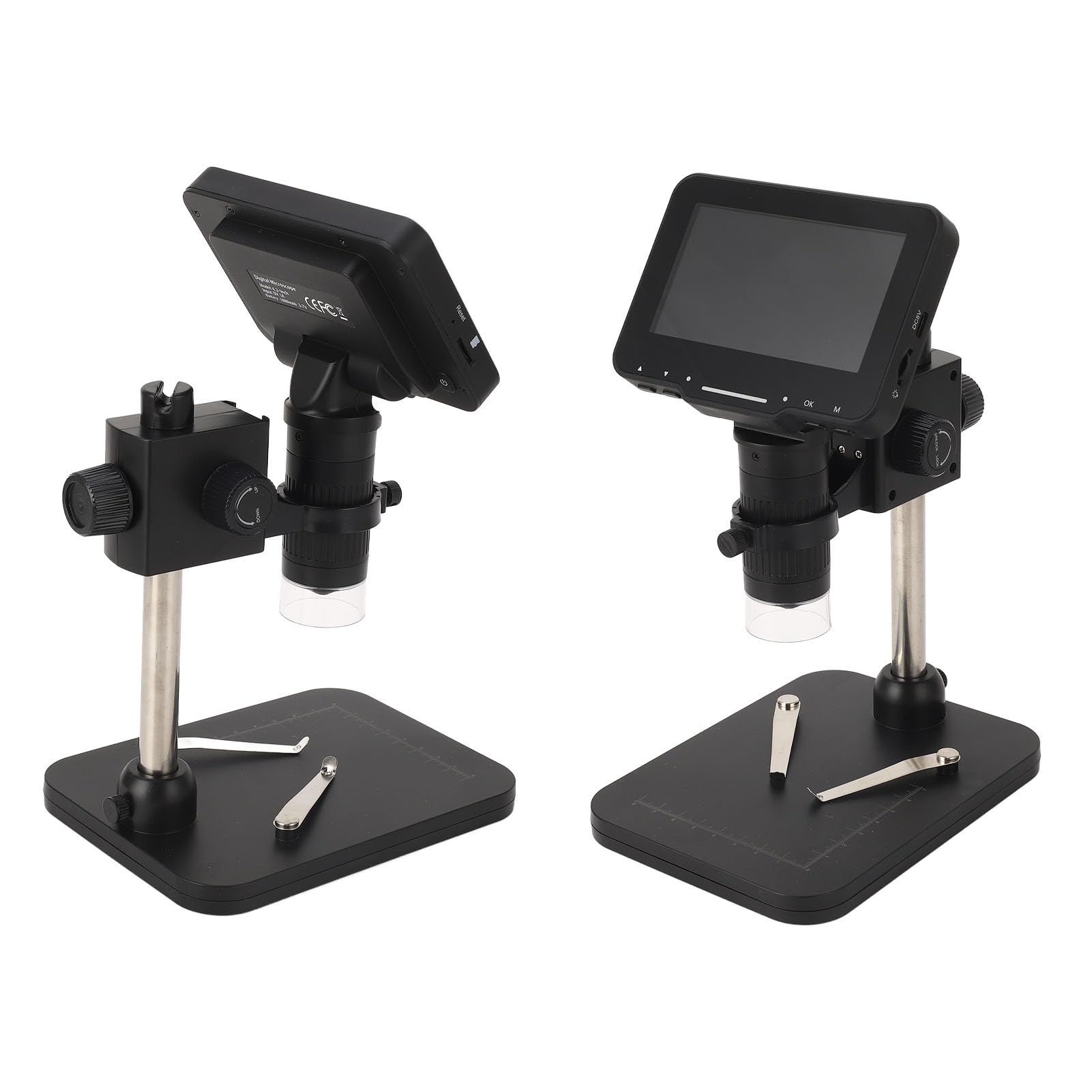 FTVOGUE Digitalmikroskop, ABS-USB-Digitalmikroskop mit 4,3-Zoll-IPS-Bildschirm, 1000-facher Vergrößerung, 8 Einstellbaren LEDs, Foto-Videoaufzeichnung für die Industrielle Inspektion von Münzen