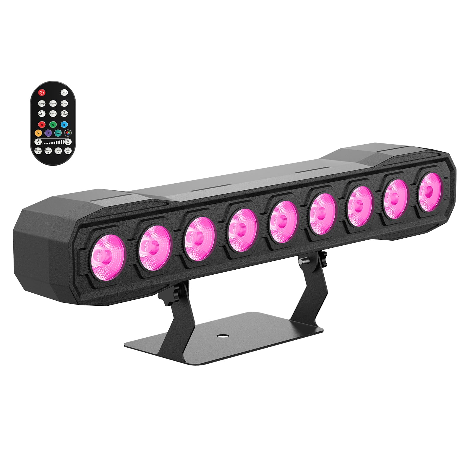 9 RGBW LED Wallwasher Luz de Escenario 60W, Barra de Luces Efecto Foco con Control Remoto DMX512 Strobe Disco Luces de Fiesta para Boda DJ al Aire Libre Navidad