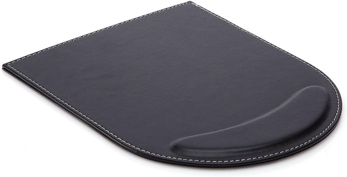 KINGFOM Leather Gaming Mouse Pad/Mat with Wrist Rest Support, Non Slip Mousepad - Large (Black)