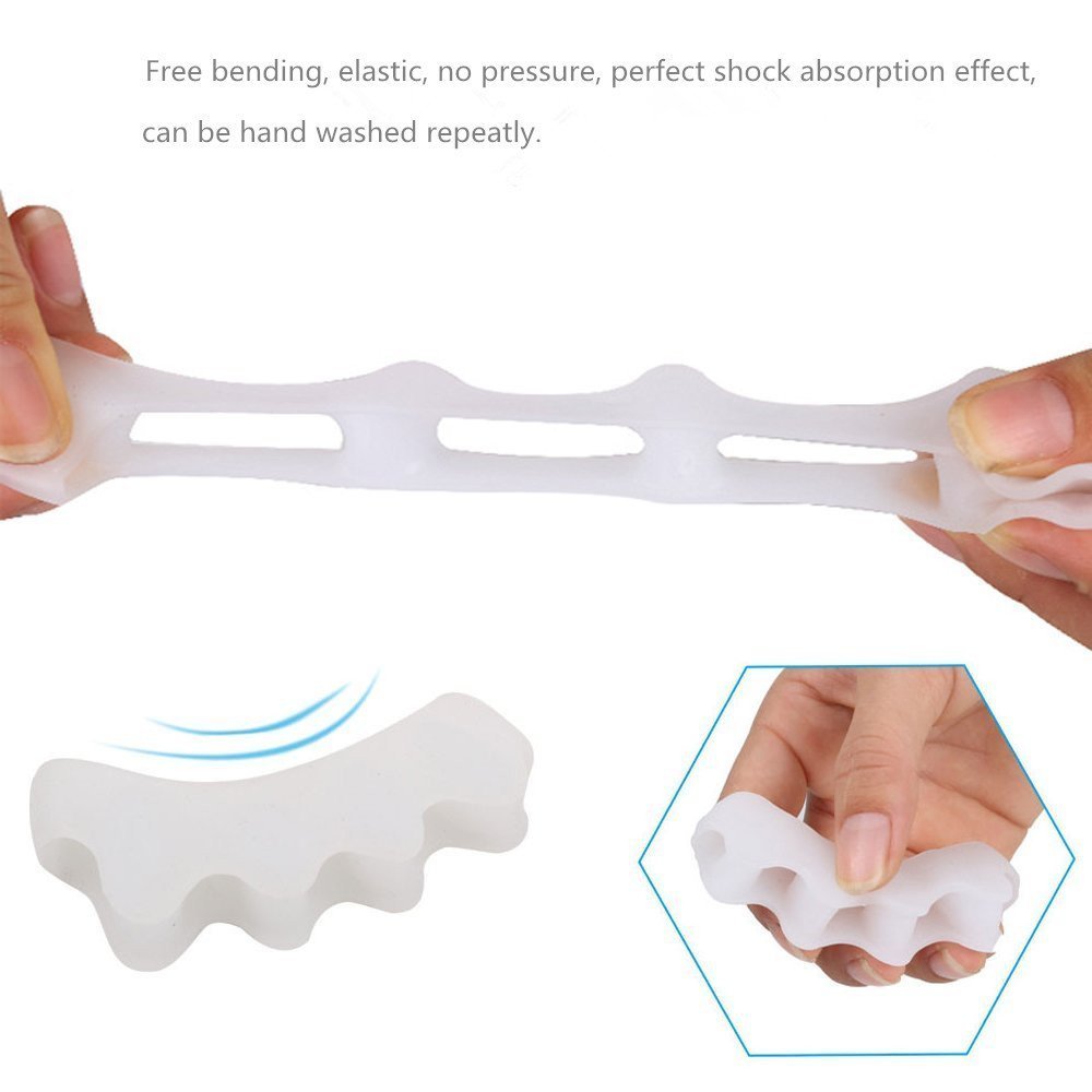 pedimendtm Silikon Gel-Zehentrenner | entzündeten Fußballen Corrector Überlappender Zehen und Hallux Valgus Korrektur | Flexible Fuß Spacer Spreader