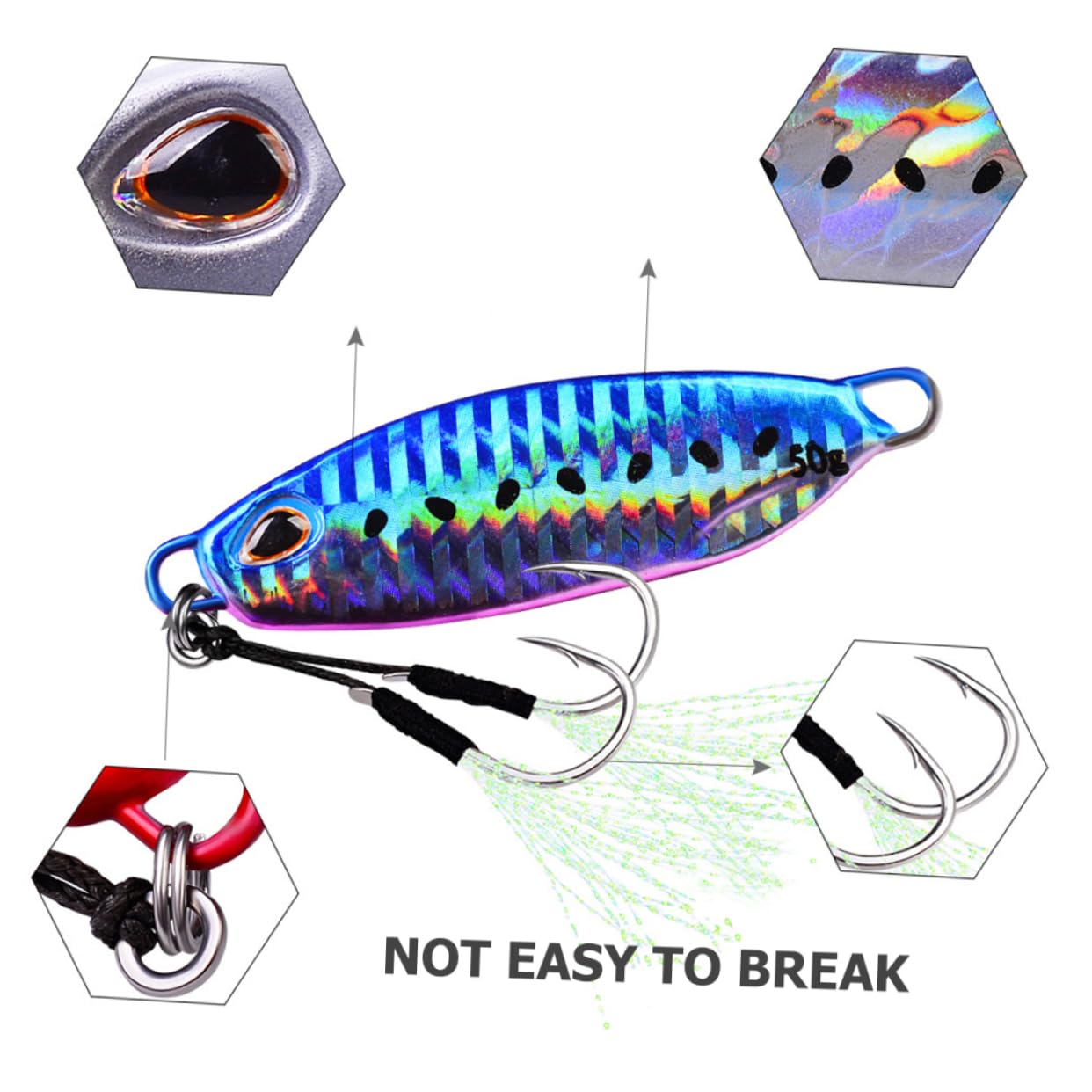 Toddmomy 5 Pezzi Esche da Pesca Metalliche Lure Riflettenti a Forma di Pesce per Pesca Outdoor Esca Creativa Affondante di Artificiali Resistenti e Realistici per Spinning e Surfcasting
