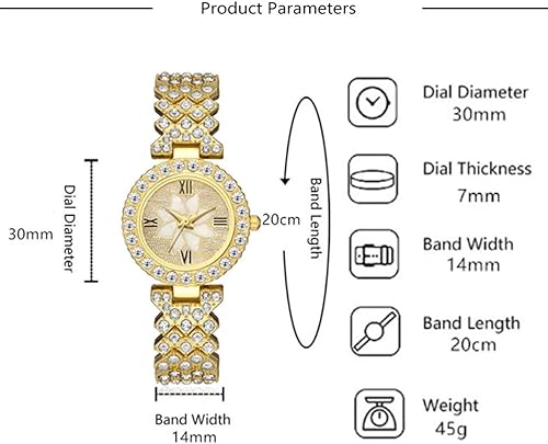 Miniatura 5 de CdyBox Relojes de lujo para mujer Banda de acero con diamantes Pulseras Relojes Reloj de pulsera de cuarzo al por mayor