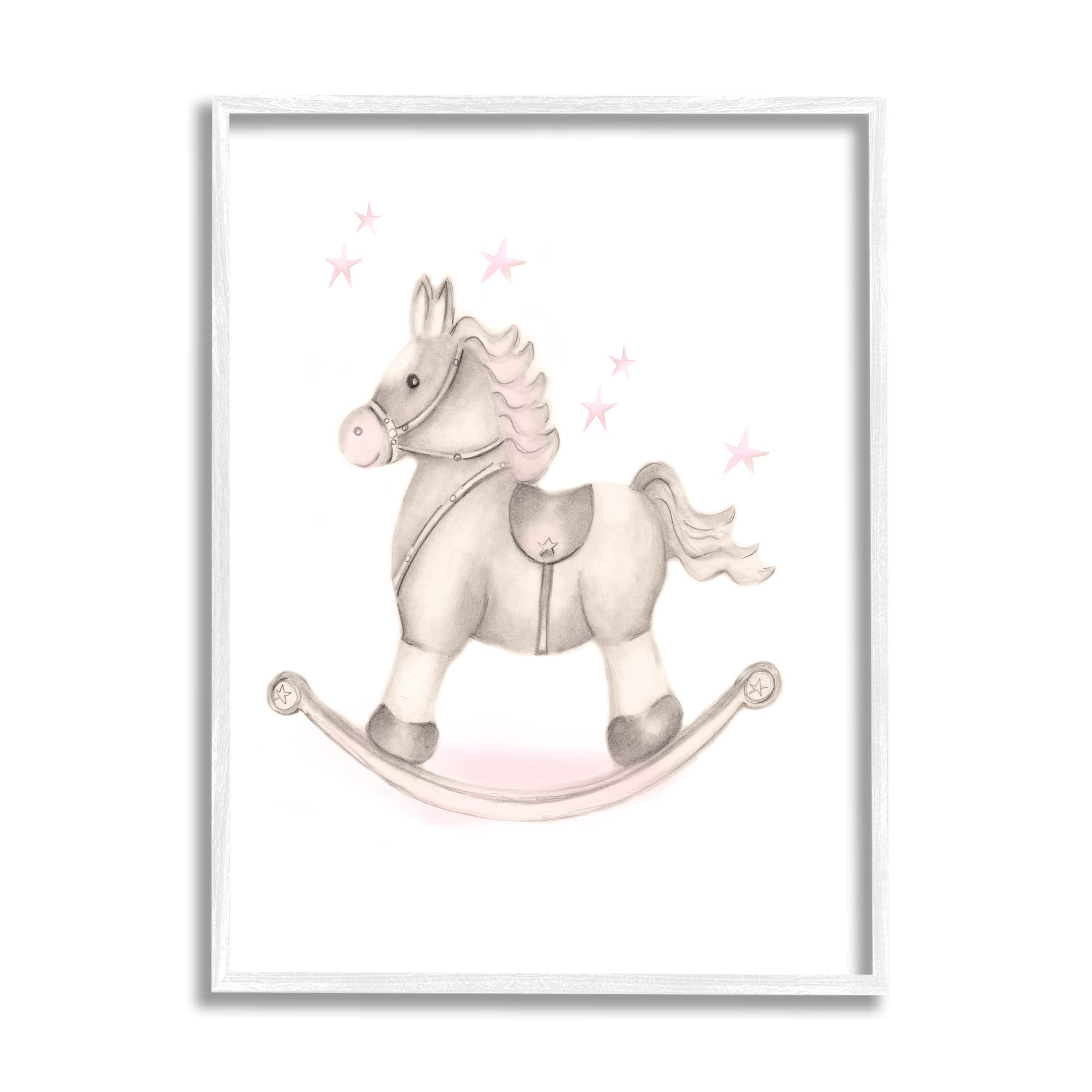 Stupell Industries Pink Rocking Horse Kids Nursery Toy Illustration, Design by Studio Q