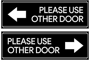 Please Use Other Door Sign - 2-Pack - 8.5x2.75 Inches