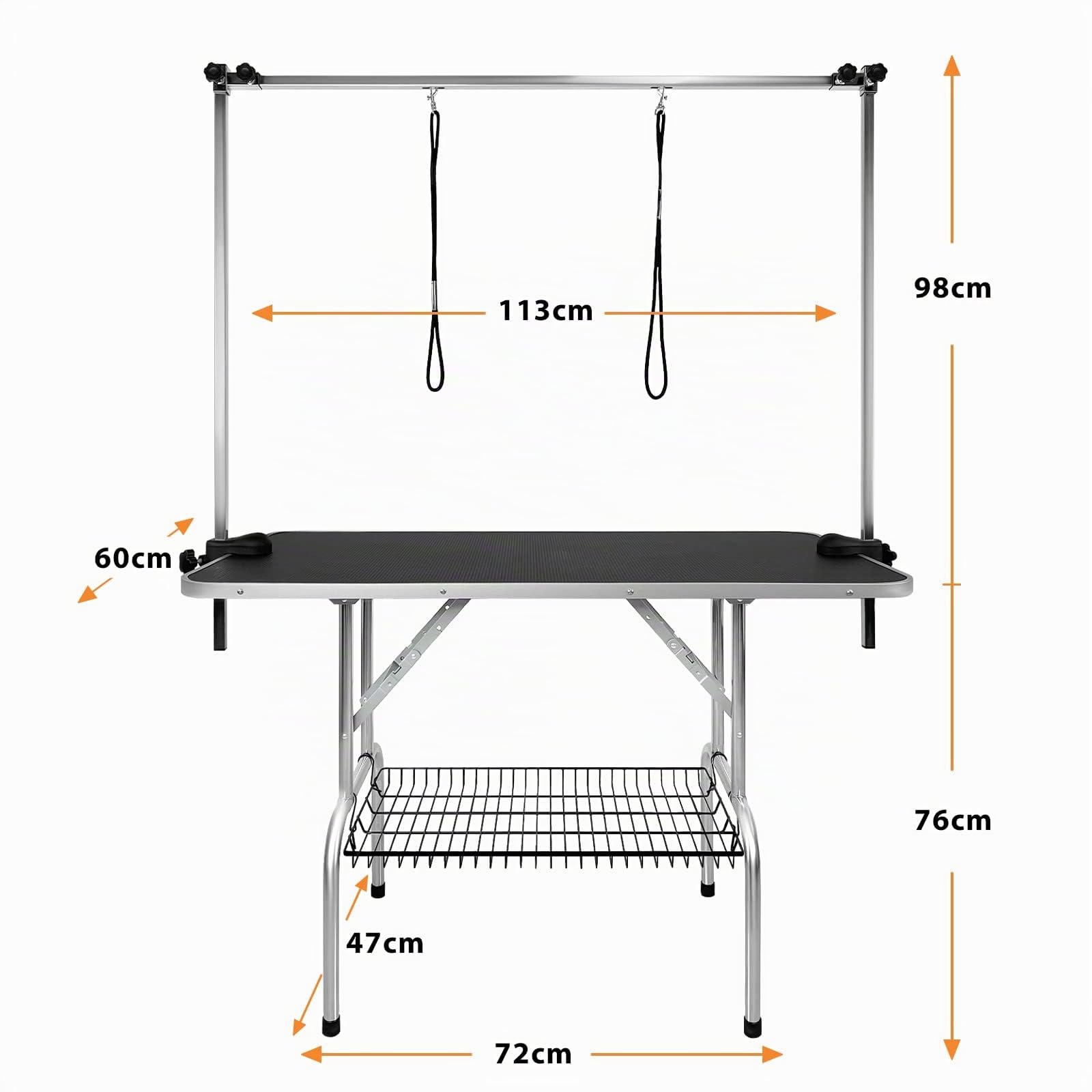 LARS360 Mesa de cuidado para perros, mesa de peluquería para perros, mesa de baño para perros, mesa de baño para perros, caniche, altura ajustable, antideslizante, soporta hasta 100 kg (grande)