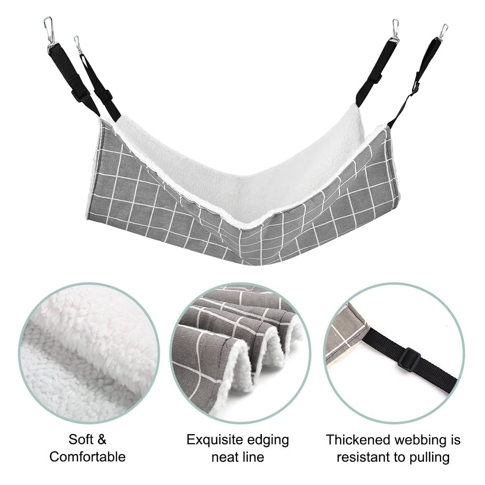 MiOYOOW Hamaca para gatos con correas ajustables, cama colgante columpio con ganchos, hamaca para pequeños animales de compañía para gatos pequeños y conejos