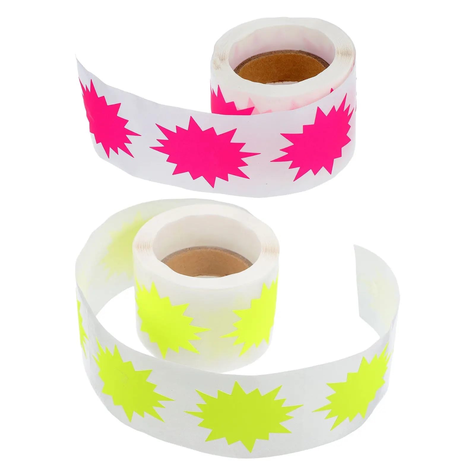 Burst-Preisetiketten, 4 Rollen, 200 Stück/Rolle, Garagenverkauf-Aufkleber, fluoreszierend, für Einzelhandel, blanko, Sternform