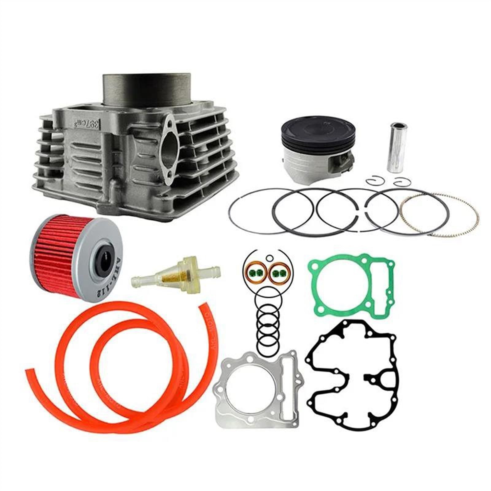 NOLLAM Junta de Motocicleta Piezas Motor Motocicleta Cilindro Aire 85 Mm Y Junta Anillos Pistón Manguera De Combustible Y Kit De Filtro De Gasolina Y Aceite para Honda XR400 1996-2004 2003 2002 2001