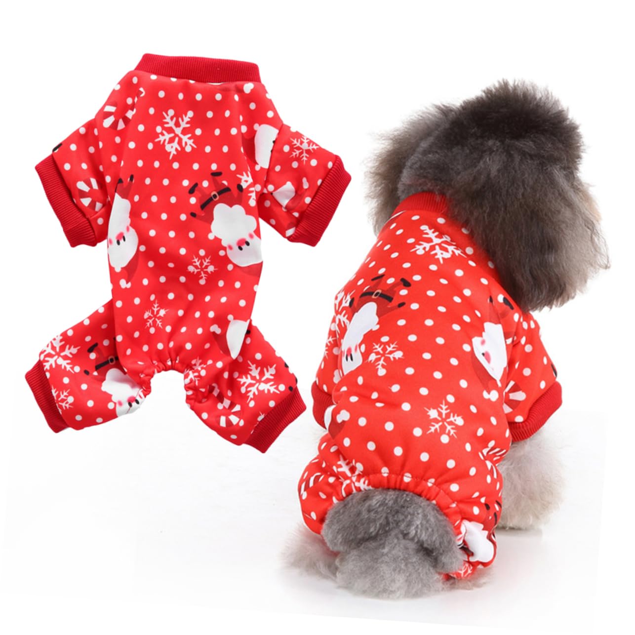 minkissy 3 Piezas suéter de Perro de Vacaciones Pijama de Cachorro Disfraz de Perro pequeño Camisa de suéter Vestidos Ropa de Fiesta para Mascotas paño de Navidad Personalidad Mono