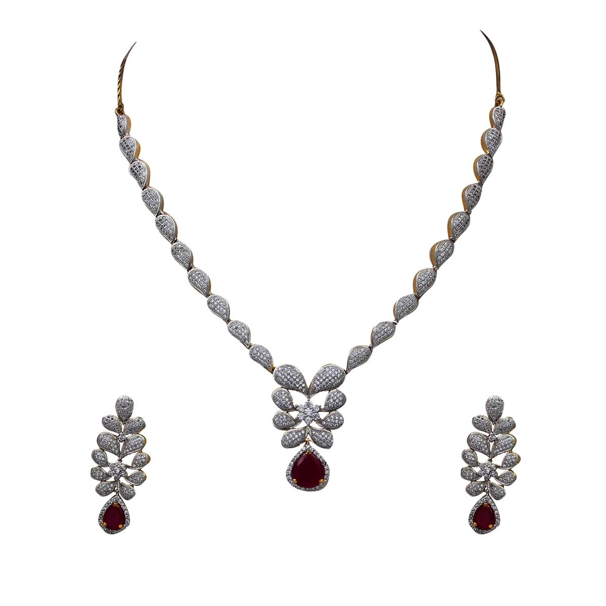 Mixed Pink CZ-Ruby joya con acabado en oro de alta gama 3