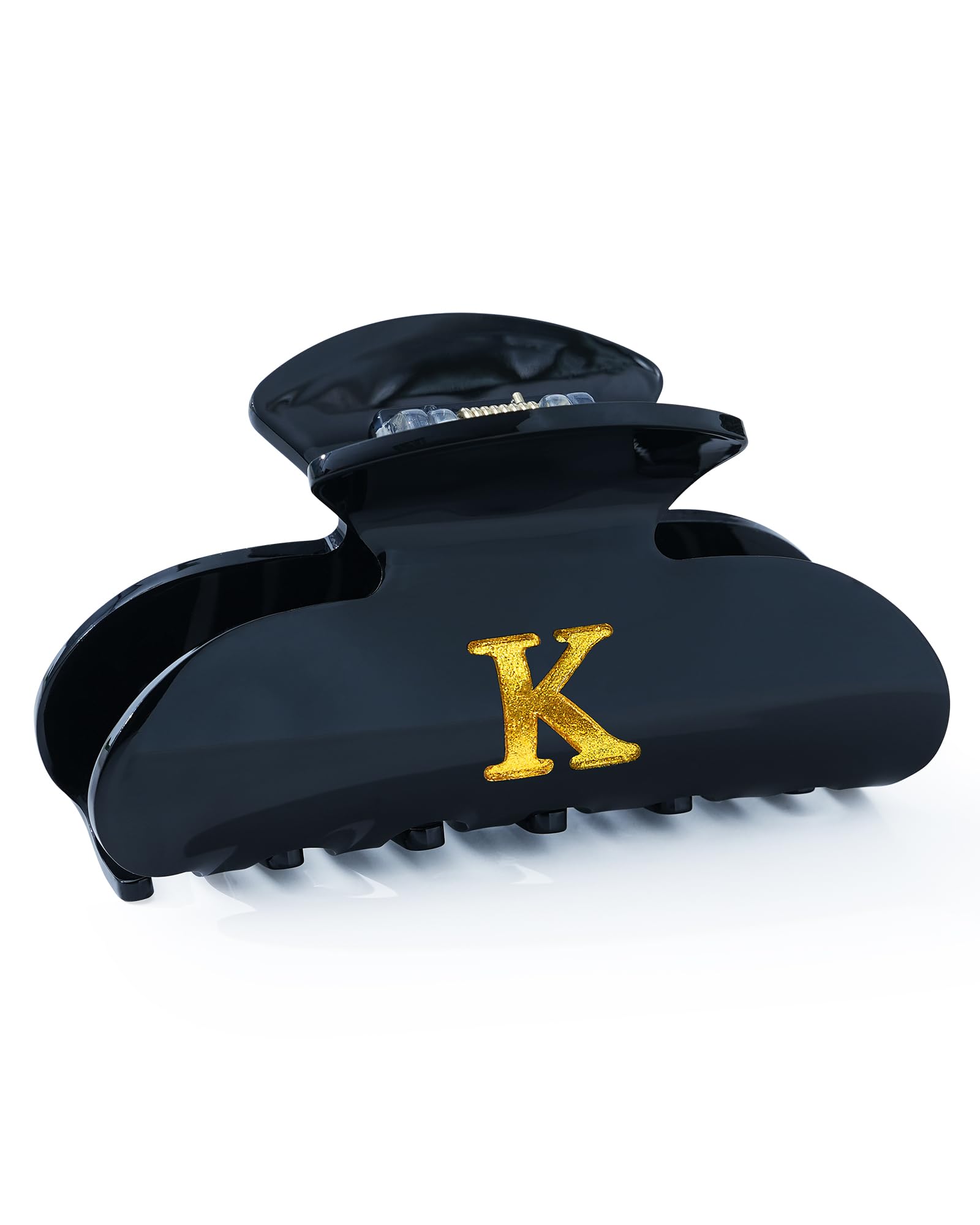 WELROG Alphabet Letter Hair Claw Clips - Acrylic Hair Clips for Women,Black Non-Slip Hair Clips