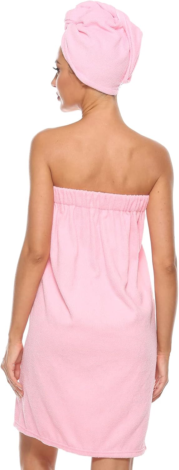 Knuffnee Women's Bath Wrap Towel Shower Spa Body Wrap Adjustable Closure Bathrobe - Image 3