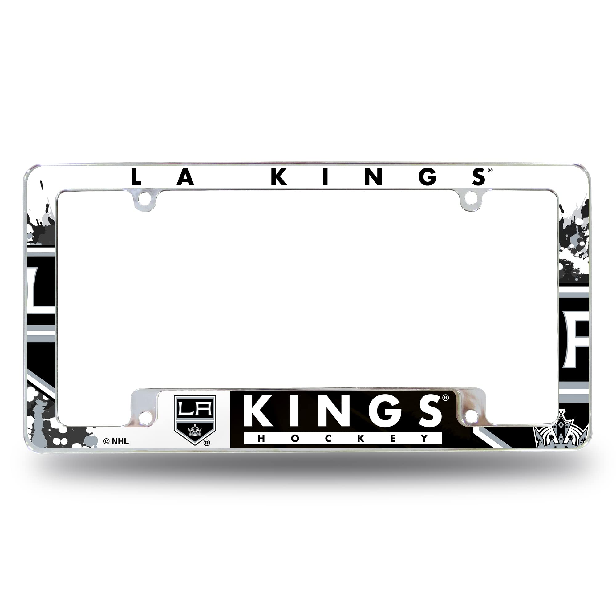 Rico Industries NHL All Over Chrome Frame 12" x 6" Chrome All Over Automotive License Plate Frame for Car/Truck/SUV