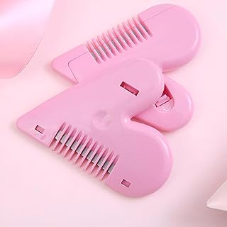 مشط مزدوج الجوانب - تصميم على شكل قلب لسهولة تصفيف الشعر والعناية به، مثالي للنساء والفتيات، صغير الحجم وخفيف الوزن للسفر- قطعتين الوان متعدده