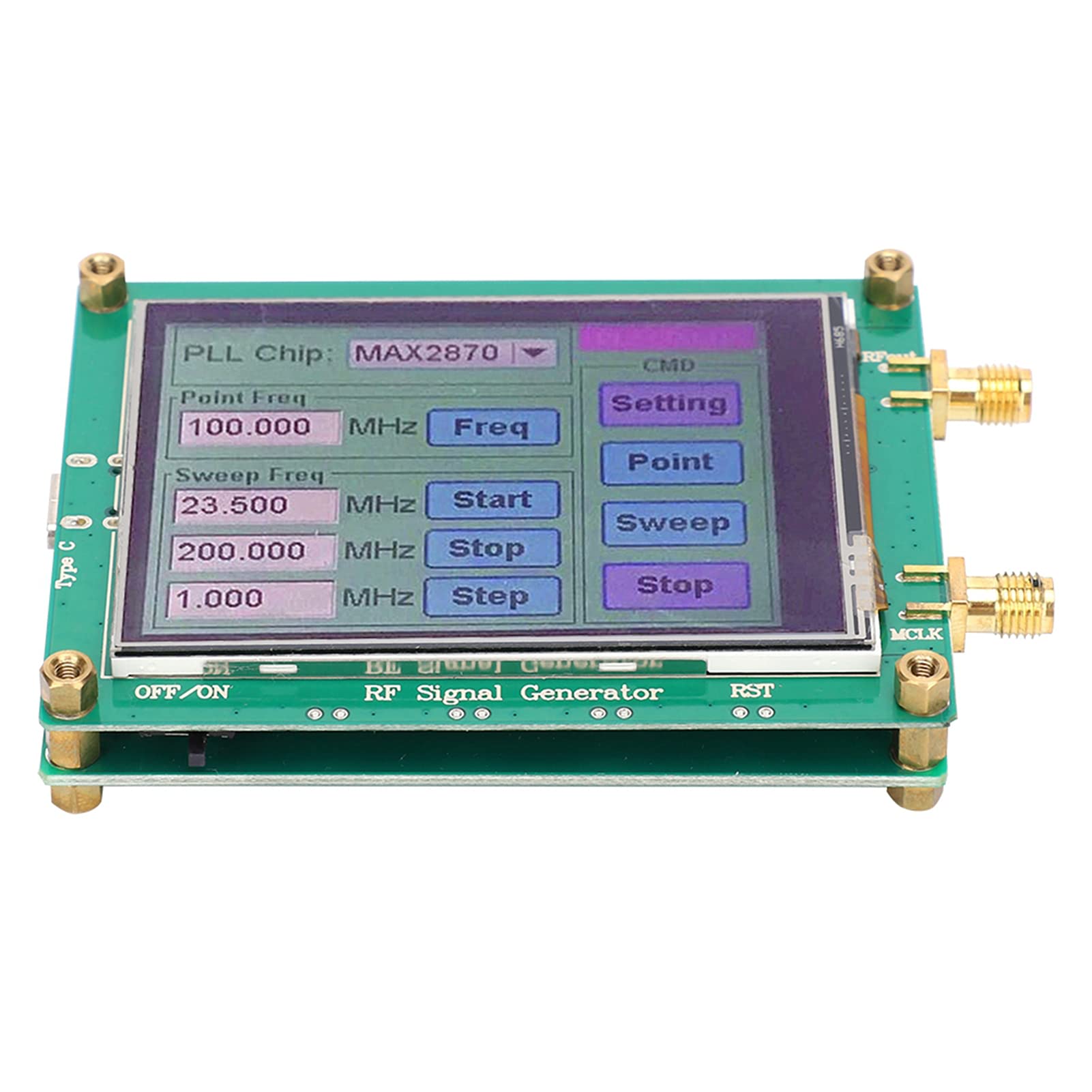 Hochstabiles MAX2870 HF-Signalquellengeneratormodul, 23,5 MHz Bis 6000 MHz Frequenz, Rauscharm, Touchscreen-Frequenzeingabe für Verbesserte Computersteuerung