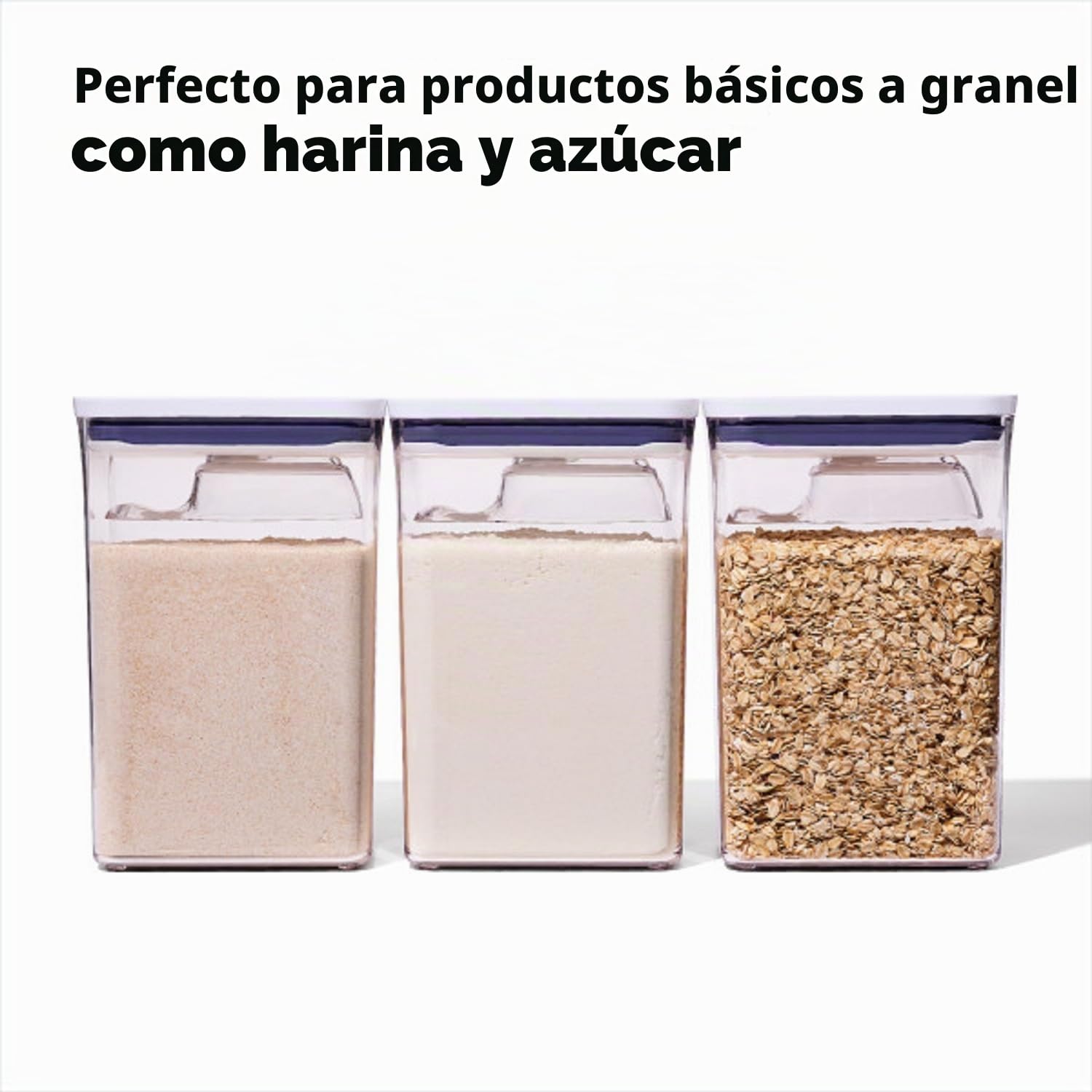 OXO Good Grips 6 Piece Large Canister Set with Scoops 6 Piezas Pop, Plástico, Blanco, Transparente