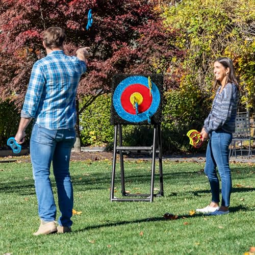 Image of EastPoint Sports Axe Throwing Target Game - 5ft Tall Sturdy Steel Frame - Includes 8 Throwing Axes